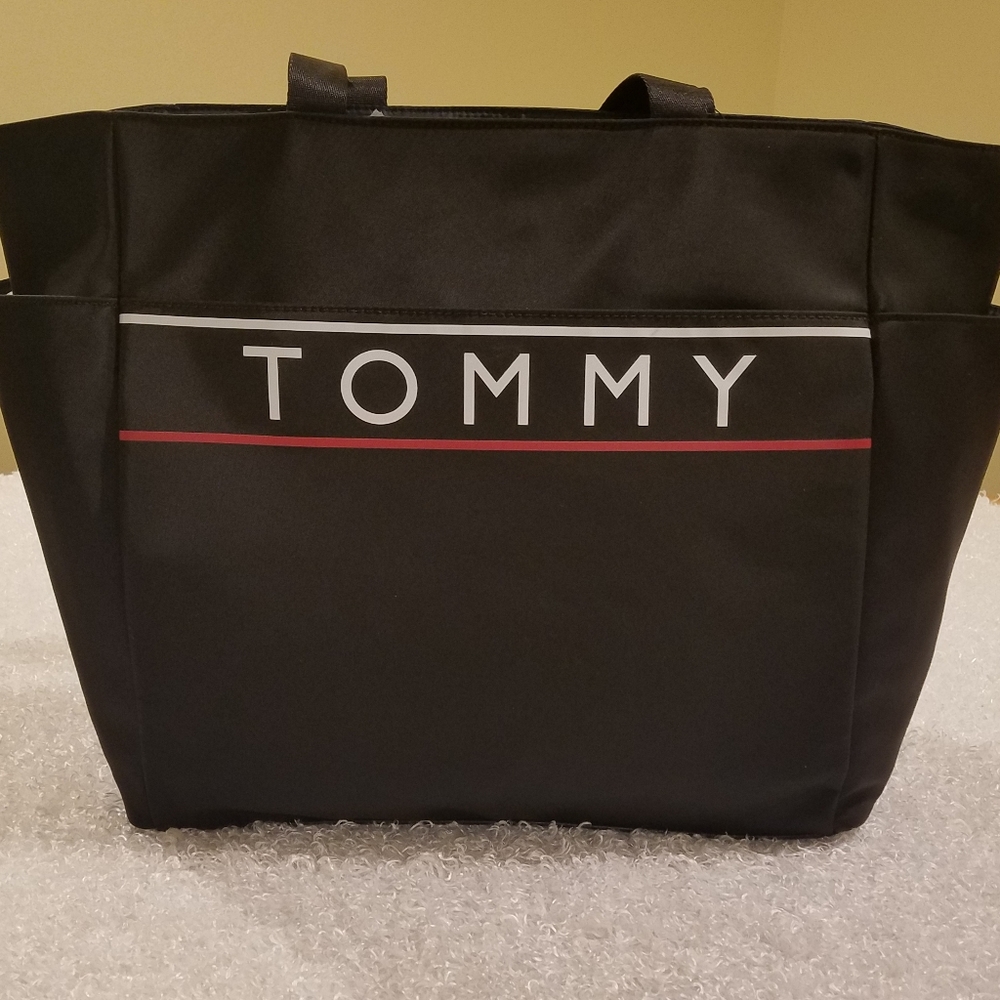 Authentic Tommy Hilfiger Nylon Black Tote NWT